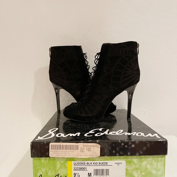 Sam Edelman Queenie Bootie Open-toe Corset Suede shoes heels US Women 9.5 - Picture 11 of 16
